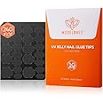 modelones Nail Adhesive Tabs 240pcs - UV Jelly Nail Glue Stickers for Press on Waterproof Breathable Double Sided Sticky Tabs Need Curing 10 Sheet 12 Sizes