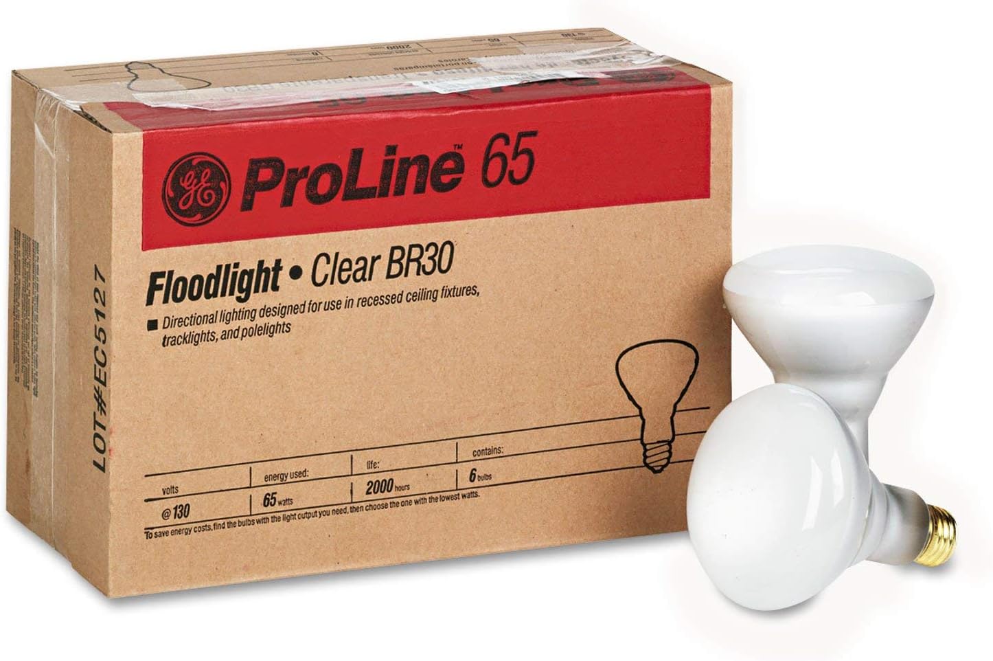 Ge Br30 Floodlight Bulb Commercial Pack 65 W Med Base 5.37 In. Case 6 Pack