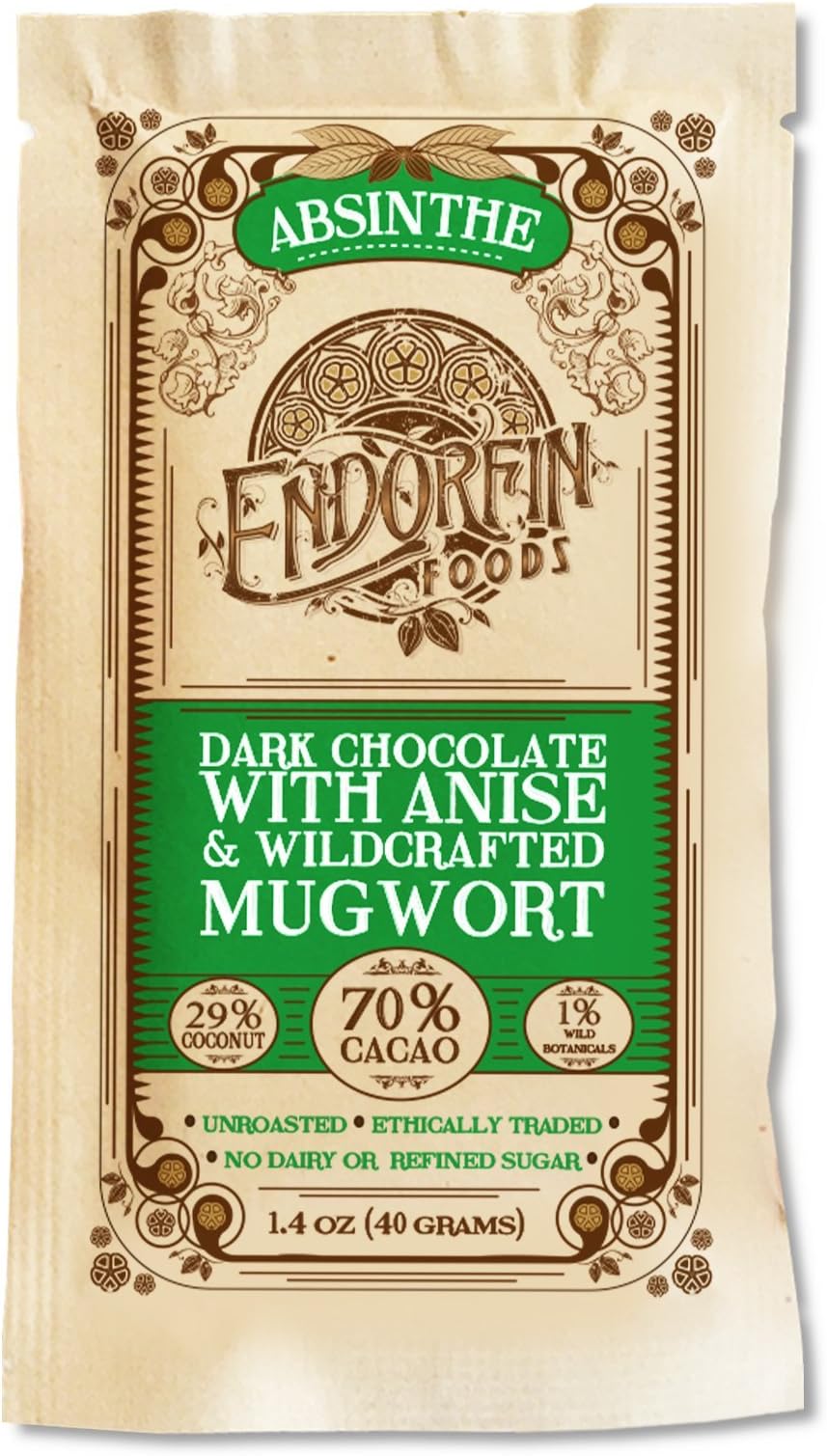 Absinthe - Dark Chocolate Bar w/ Anise & Mugwort • Sweetened w/ Coconut Sugar (70% Cacao)