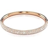 Swarovski Meteora Bangle, Snow Pave, Clear Crystals on Rose Gold-tone Finished Metal