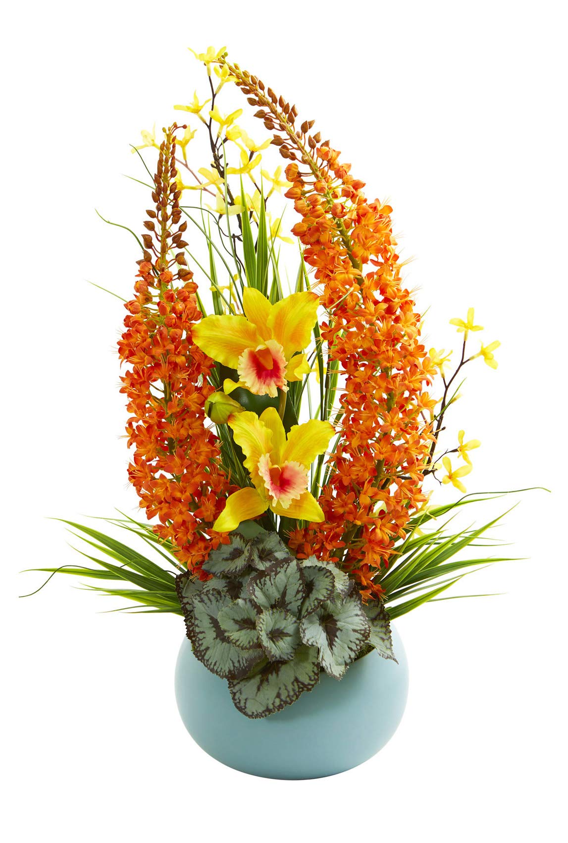 Silk Flowers -23 Inch Cattleya Orchid and Fox Tail ...