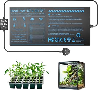 Zyncove Seedling Heat Mat 20"x10" with Thermostat for Plant Germination
