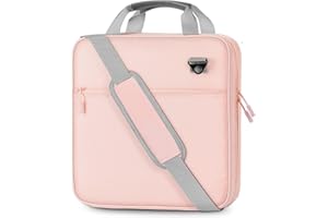 MoKo 2 Inch 3 Ring Zipper Binder - 500 Sheet Capacity with Shoulder Strap & Handle, Multi-Pocket Organizer for Middle School, Pink & Gray