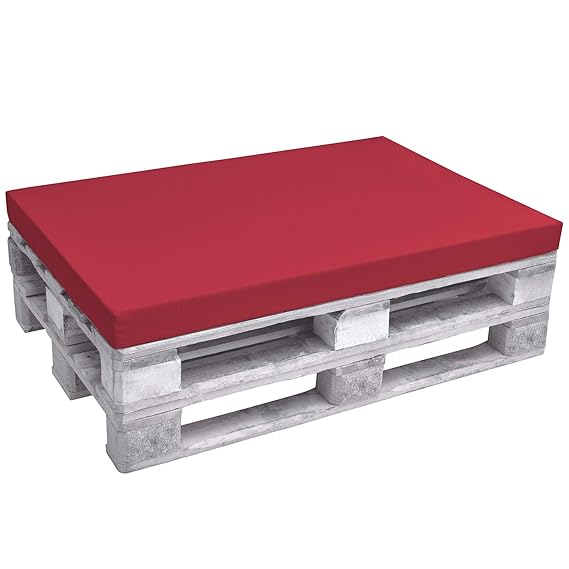 Beautissu Palettenkissen ECO Pure Sitzkissen Palettenauflage Palettenpolster für Europaletten 120x80x8 cm in Rot & div Farben