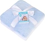 Adore Home Hooded Baby Towel Pack of Two 100% Cotton 65x65cm Blue White view 3