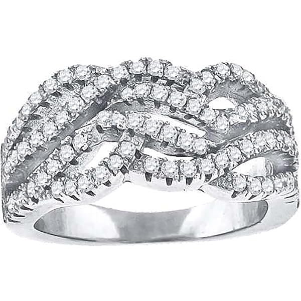 Sterling Silver 925 Crown Ring With White C.Z. Micro Set - Sizes 5