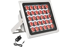 [Updated Version :90 Degree Wide Angle] Lonnky IR Illuminator Long Range up to 330ft/100m,30-LEDs 850nm,IR Infrared Light for Security Cameras, Auto ON/Off, Metal Housing, Waterproof