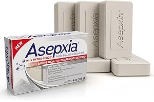 Asepxia Acne Treatment Bar Soap with Baking Soda | Face Wash, Deep Cleansing, Natural Extracts, Gentle Daily Use, 1.8% Salicylic Acid for Pimples & Blackheads, 4 Oz, 5-Pack