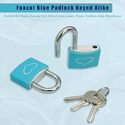 Fuaxat 2 Pack Blue Padlocks with 3