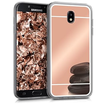 kwmobile Funda para Samsung Galaxy J5 (2017) DUOS - Carcasa Protectora [Trasera] de [TPU] para móvil en [Oro Rosa con Efecto Espejo]