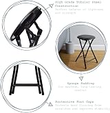 Harbour Housewares Grey Padded Folding Stool – Steel Frame 30x30x45cm view 2