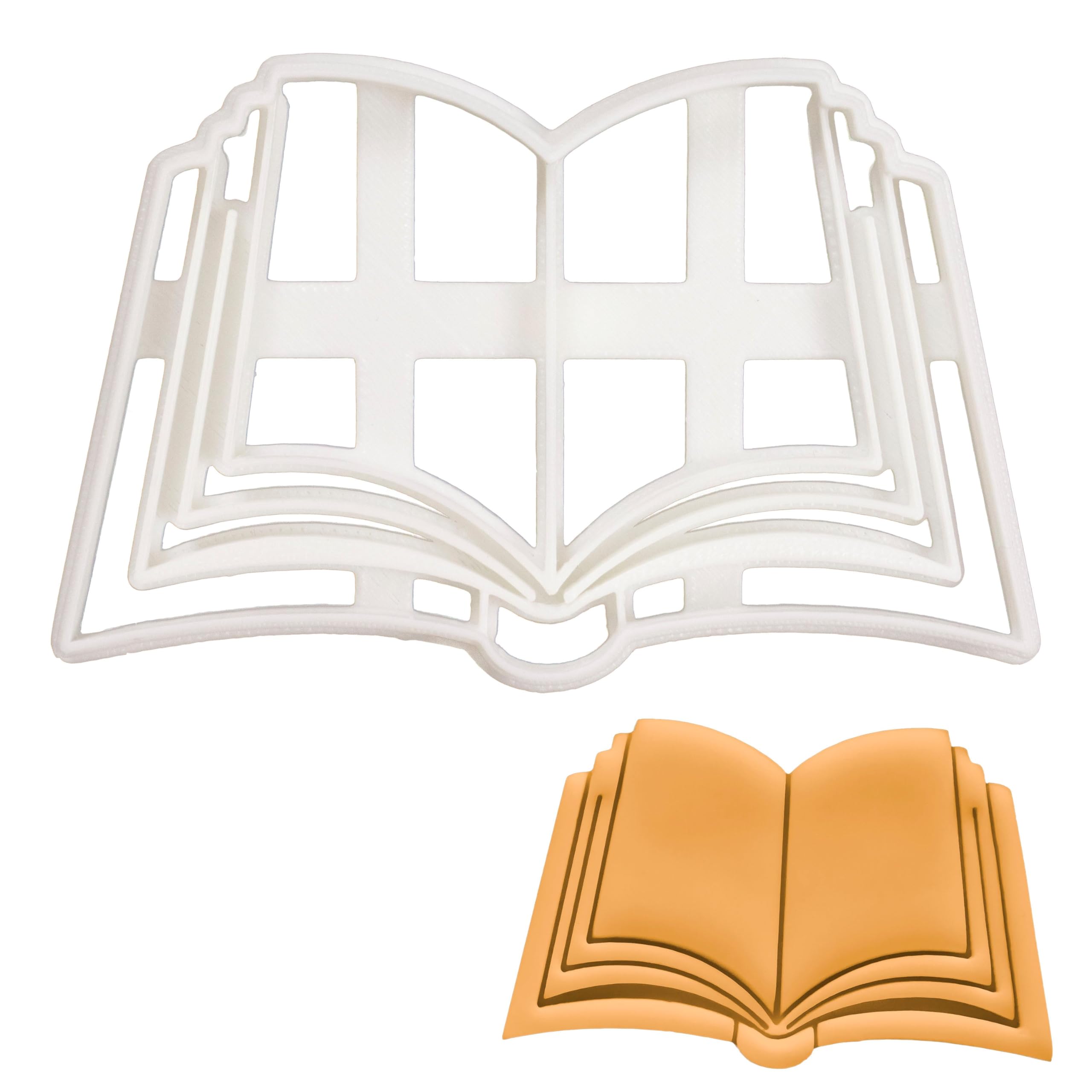 BAKERLOGY Back to School Book Cookie Cutter - Detailed Biscuit Cutter Design for Baking and Crafts, Ideal on Fondant, Dough, Clay