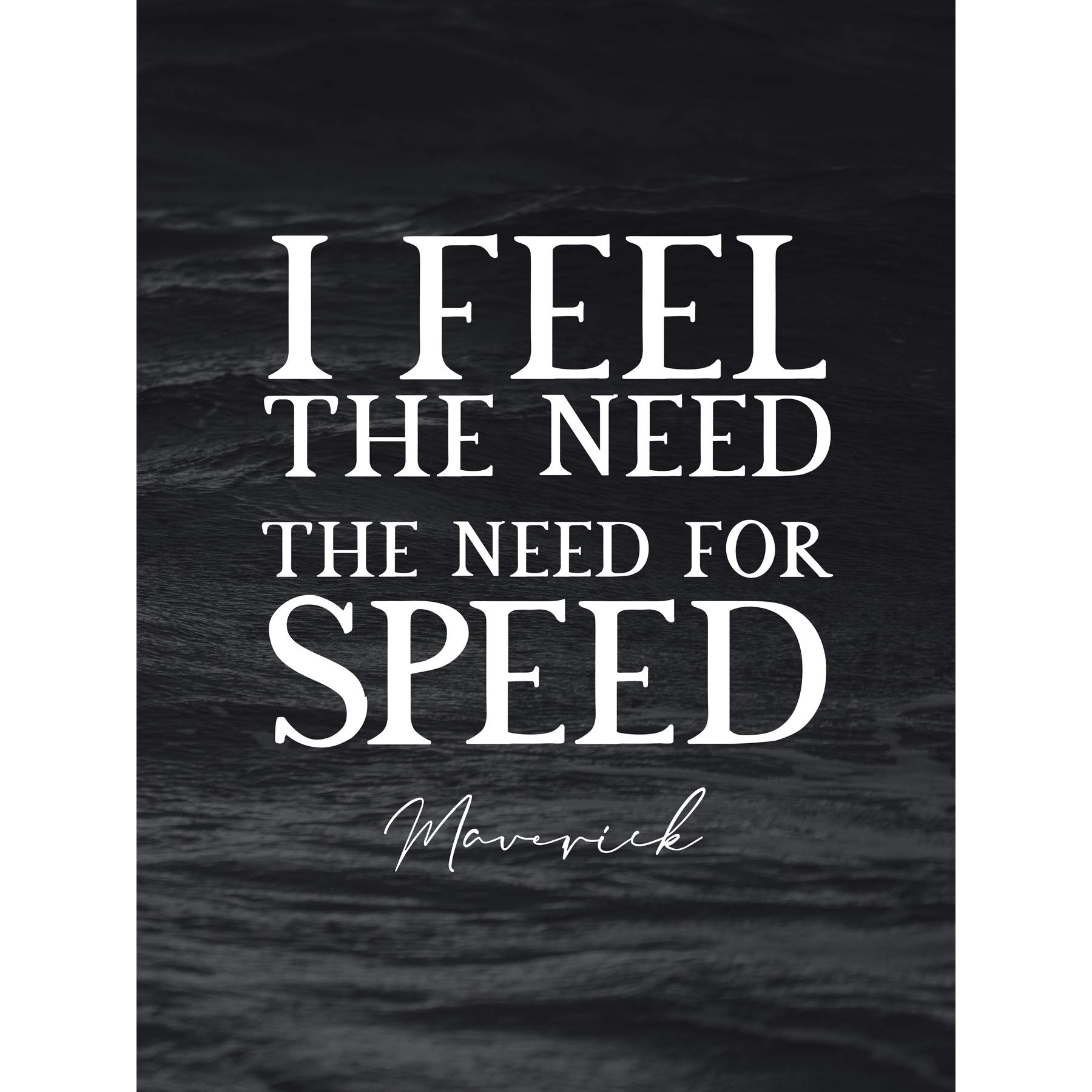 Artery8 Slate Quote Maverick Need Speed Premium Wall Art Canvas Print 18X24 Inch