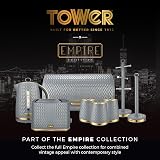 Tower Empire 16 Piece Dinnerware Set Stoneware Grey and Brass view 5