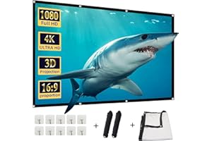 100 inch Projector Screen,DUYIKJ Foldable Washable Portable Rear Front Projector Screen 4K Indoor Outdoor 16:9 HD Projection Movies Screen for Backyard Home Theater Office