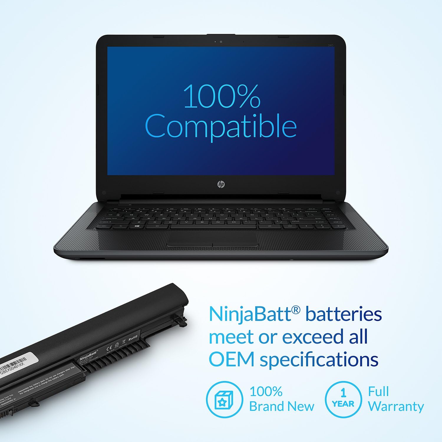 NinjaBatt Battery for HP 807957-001 807956-001 HS03 HS04 HSTNN-LB6V 807612-421 HSTNN-LB6U 250 G5 807611-421 15-AF067SA TPN-I119 843532-851 - Image 5
