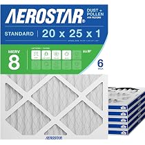 Aerostar 12x24x1 MERV 8 Pleated Air Filter, Pleated (Pack of 6