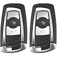 X AUTOHAUX 2pcs 315MHz KR55WK49863 Replacement Smart Proximity Keyless Entry Remote Key Fob for BMW 1 2 3 4 5 6 7 Series 2009-2017 3 Buttons with Door Key PCF794 Chip