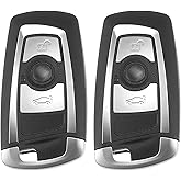 X AUTOHAUX 2pcs 315MHz KR55WK49863 Replacement Smart Proximity Keyless Entry Remote Key Fob for BMW 1 2 3 4 5 6 7 Series 2009-2017 3 Buttons with Door Key PCF794 Chip