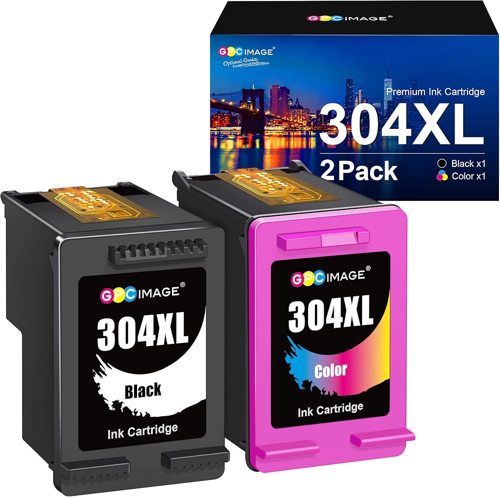 GPC Image 304XL Remanufactured Ink 2 Pack Black Tri-Color for HP ENVY DeskJet