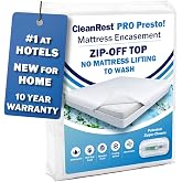 CleanRest PRO Presto! Zip-Off Top Mattress Encasement for EZ Washing, King Size, Waterproof Mattress Protector - Bed Bug, Dust Mite &amp; Allergen Proof - No Mattress Lifting to Wash