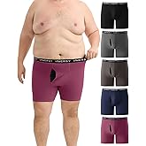INNERSY Men's Big and Tall Boxer Briefs Cotton Stretch Moisture Wicking Underwear 5-Pack