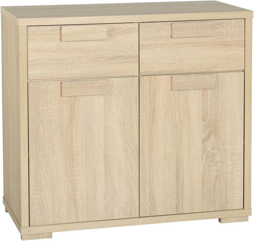 Oak sideboard 2 doors with 2 drawers modern design cambourne