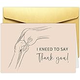 Obbyidk Medical Thank You Card for Doctor Nurse, Funny Pun Knee Appreciation Gifts for Physical Therapist, I Kneed to Say Thank You