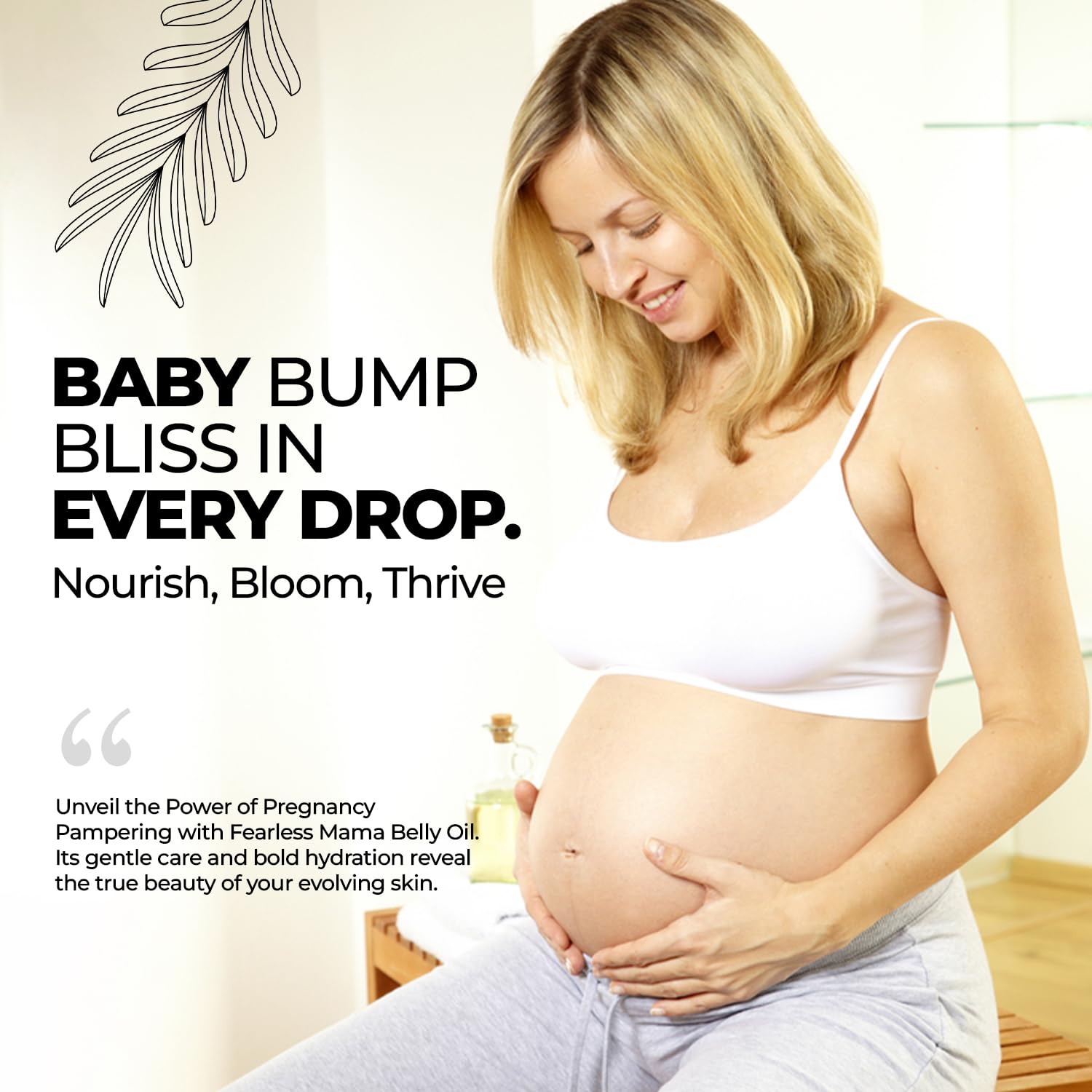 Fearless Mama Belly Oil - Help Prevent Stretch Marks + Smoothing Therapy - Quick-Dry pregnancy Belly + Body Oil - Nutrient Rich with Shea Oil and Vitamin E, Supports Skin as it Stretches
