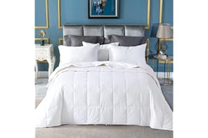 Globon Summer Down Comforter King Size, Extra Lightweight Blanket/Duvet Insert for Hot Sleepers, Noiseless & Extra Soft,106x90 inches,White
