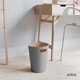 Umbra Woodrow 2 Gallon Modern Wooden Trash Can Grey/Natural view 2