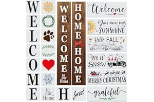 22PCS Large Letter Welcome Stencils for Painting on Wood - Vertical Home Sweet Home & Welcome Stencils for Wood Signs - Stenc