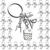 PHAETON 20PCS MathTeacher Gifts Mathematics Teacher Keychain, Teacher Keychain, Architect, Architectural Engineer Teacher, Geometry, Math Book, Teacher Gift, Math Teacher Key Ring