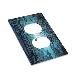 Spshian Outlet Covers Teal Full Moon Forest 1 Gang