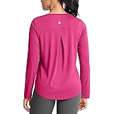 SANTINY Lightweight Long Sleeve Workout Tops for Women Breathable Gym Yoga Athletic Running Hiking Top UPF 50+ Sun Shirts
