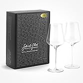 Gabriel-Glas Gold Edition Hand-Blown Crystal Wine Glasses, 16 oz. Set of 2, with Gift Box - Premium Handcrafted Universal Wine Glass for Red and White - Dishwasher Safe, Lead-Free