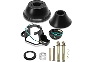 WRIBOARD 5 Pcs Fan Sloped Ceiling Kit, Sloped Ceiling Fan Adapter for Living Room Outside Patio Porch Included Mounting Bracket, Hanger Ball, Top Cover, Top Cover Screw Cover and Mounting Accessories, Black