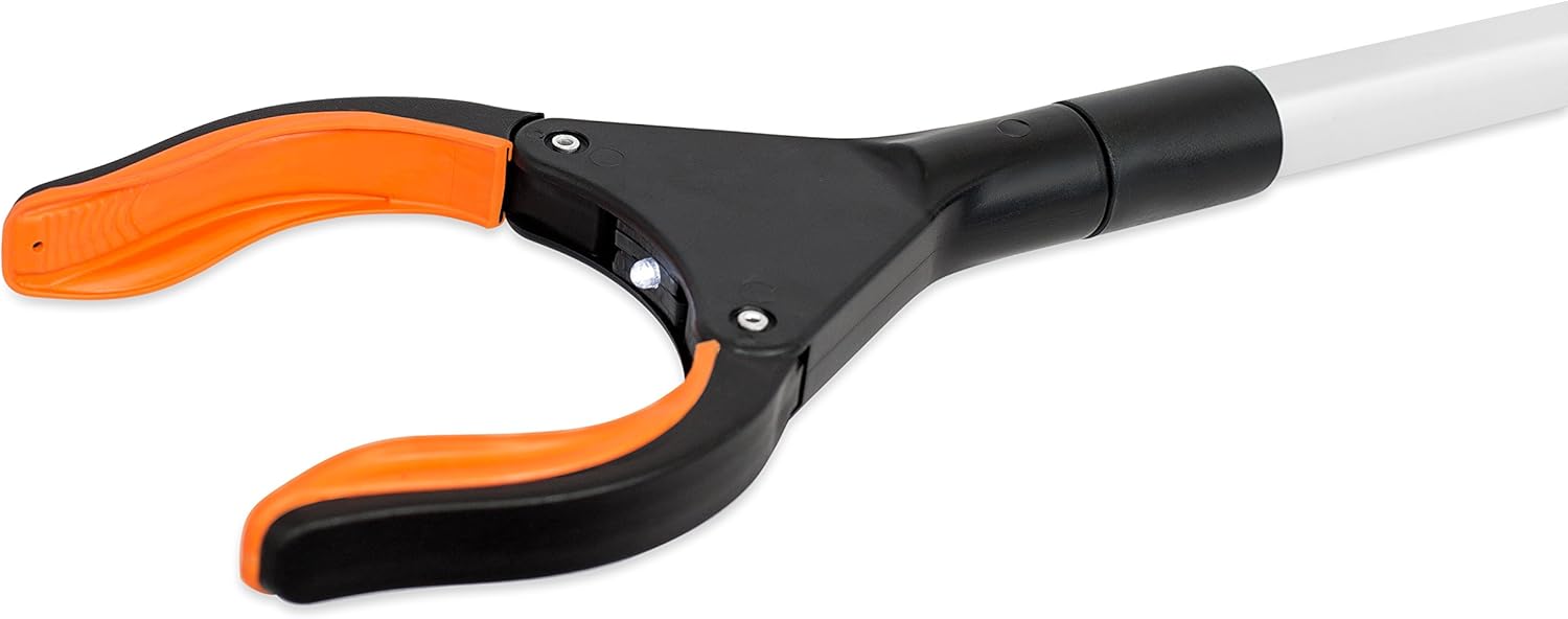 BirdRock Home Grabber Pick Up Tool with LED Light - 32 inch - Light Weight Aluminum Design - Reaching Aid - Articulating Rubber Head - Rubber Grip: Health & Personal Care