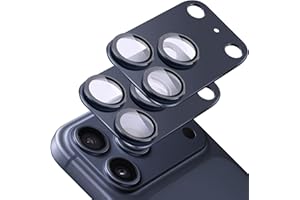 SHANG PIN JIA 2 Pack Camera Lens Protector for iPhone 17 Pro Max,[Not Easy to Breakn ] AR Tempered Glass Strong Adsorption Metal Camera Cover Screen-Inky blue