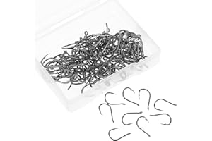 Homoyoyo Barbed Fishing Hooks Small Size High-Carbon Steel 200pcs Includes with Hole for Lakes and Ponds