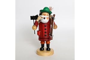 PIONEER-EFFORT Wooden German Incense Smoker Figurine 7.5 inch - Handcrafted Woodcutter with Axe and Saw, Unique Holiday Decoration, Perfect for Christmas, Festive Home Décor, and Seasonal Gifts