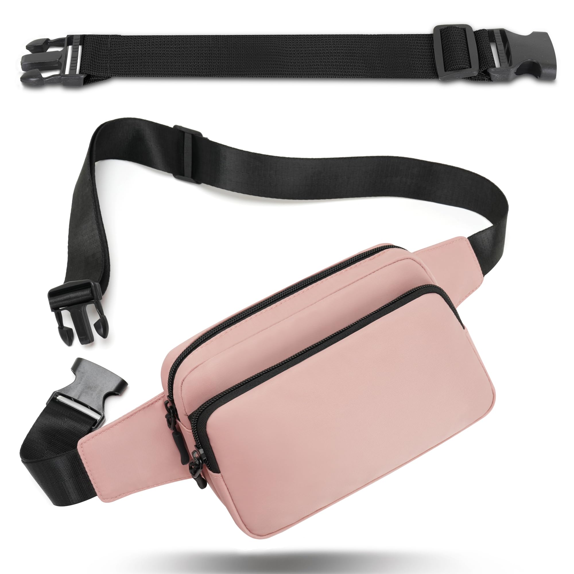 IHIGOGOFA Bumbags Waist Fanny Pack Fashion Bum Bag with 30cm Extended Belt for Dog Walking Climbing Hiking Travel Cycling Girls Ladies Men Women (Pink)