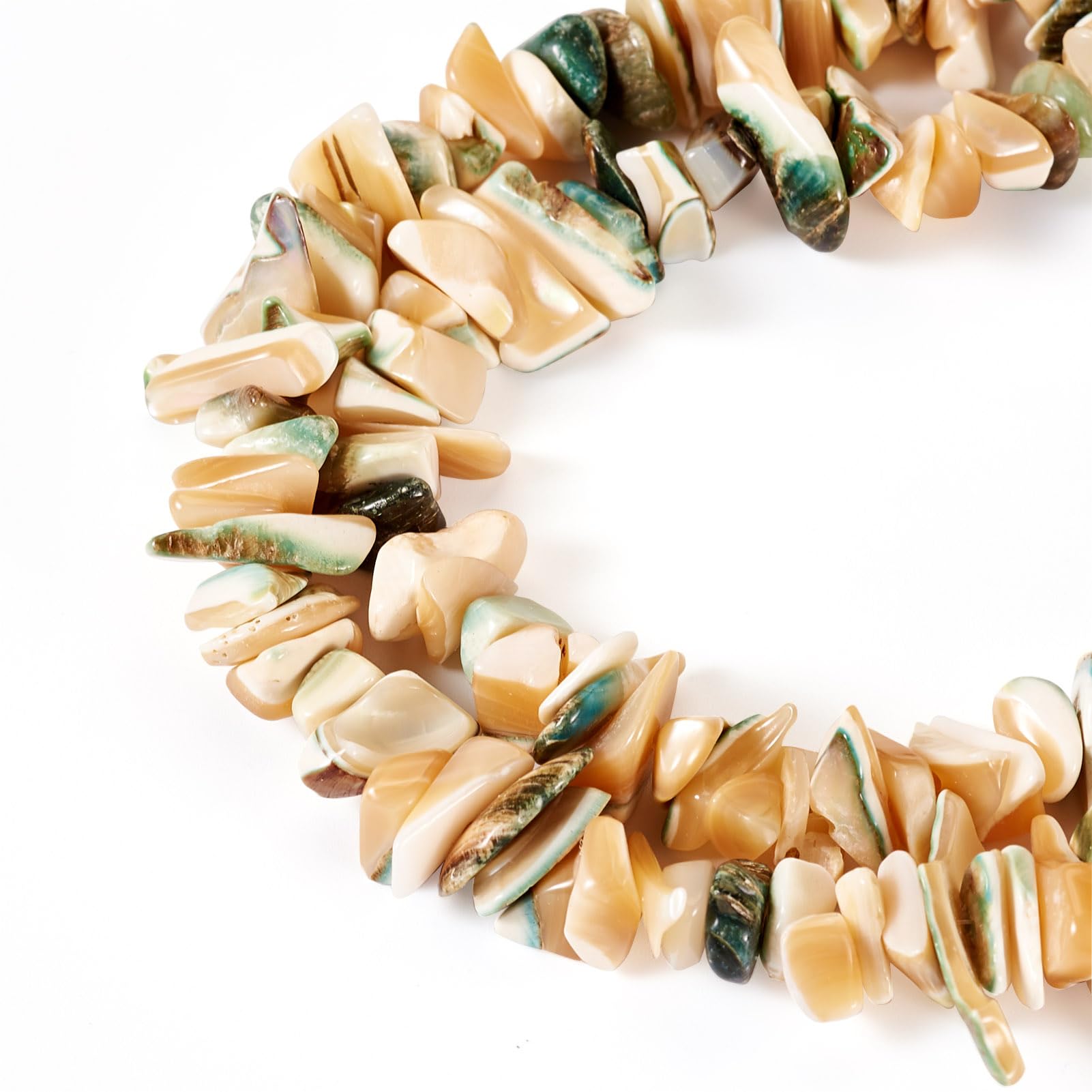 Boutigem 120Pcs Natural Freshwater Shell Beads Nugget Shape Seashell Shell Beads for DIY Summer Bracelet Necklace Earring Jewelry Making Crafts