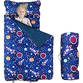 Toddler Nap Mat with Removable Pillow and Blanket, Sleeping Bag for Kids, Lightweight and Soft Slumber Bags for Preschool, Sleeping Mats for Daycare Sweat Absorbing and Breathable