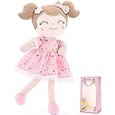 Gloveleya Baby Girl Gift Soft First Baby Doll Plush Doll Floral Pink