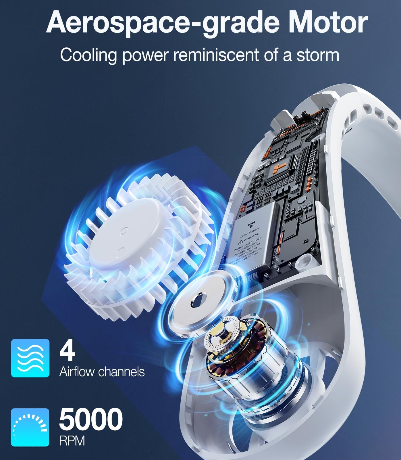 TORRAS COOLiFY [All-New, Upgraded Powerful Airflow] Industry-First Portable Neck Fan - Rechargeable, 360° Airflow, Hands-Free Bladeless Cooling, For Yard Work, Indoor, Outdoor Use - Elegant Ivory