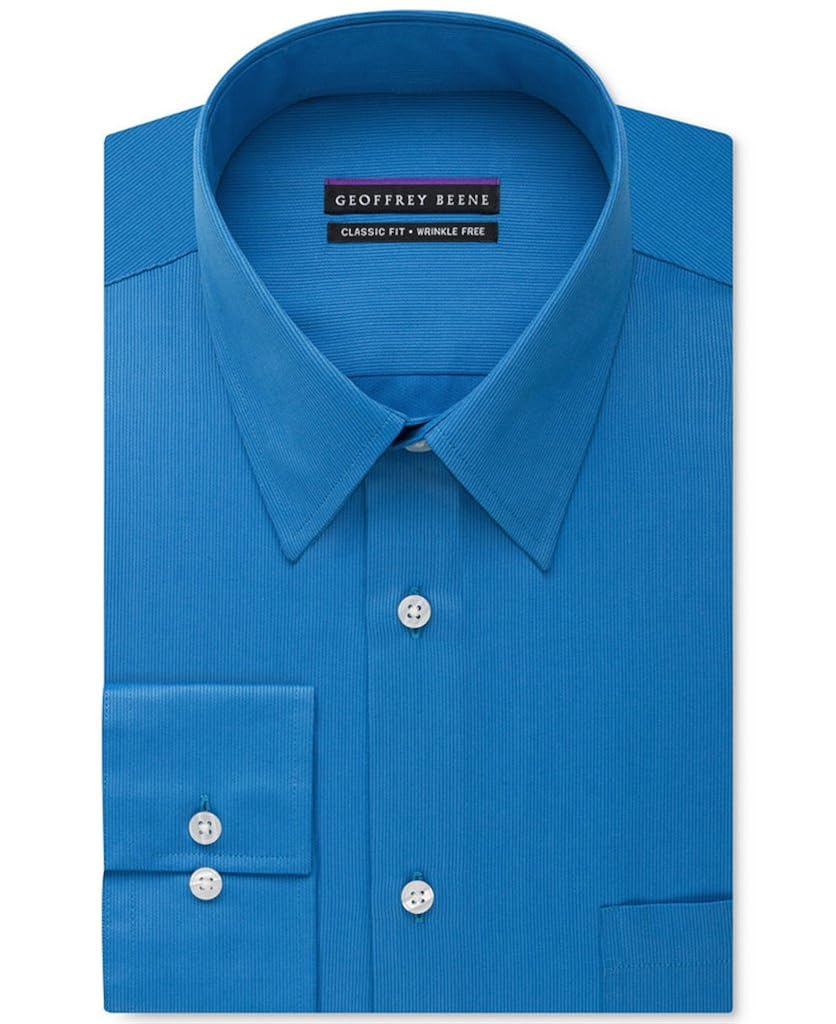 Buy Geoffrey Beene Men's Fitted Wrinkle Free Dress Shirt, Afternoon Sky