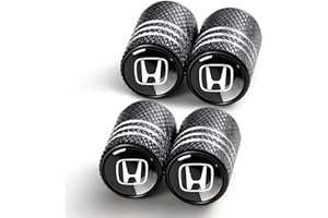 Jefuzh Tire Valve Stem Cap Cover Fit for Honda Civic CR-V CRV S2000 FD2 s2000 NSX Accord Pilot LX EX EX-L Belt O-Ring Seal Corrosion Resistant Tire Valve Caps Car Accessories 4 Pc (Black)