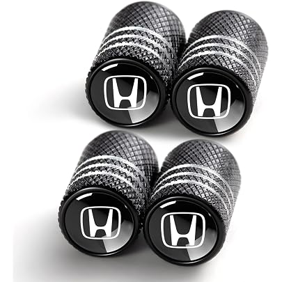 4-Pack Black Hex Honda Wheel Air Valve Caps - Aluminum Dust Covers For Tires