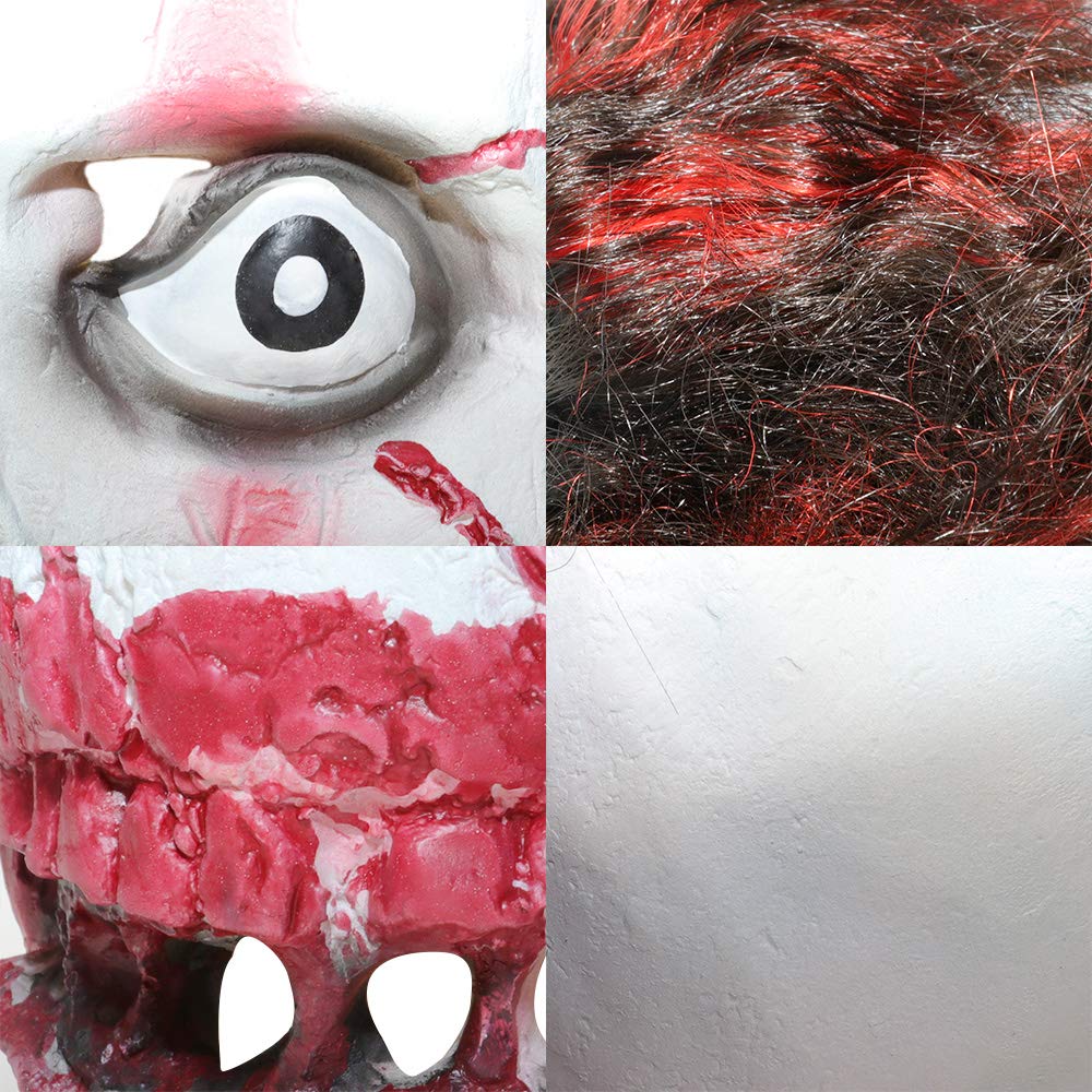 XIAO MO GU Latex Halloween Party Cosplay Face Mask Crazy Clown Costumes Mask Creepy Funny for Adults